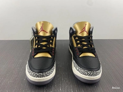 Bmlin Shoes Jordan CK9246- Retro 3 Black Gold 3832 Cement SoftTouch 1014